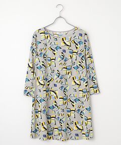 TABASA / タバサ チュニック | スムース×幾何フラワープリントチュニック