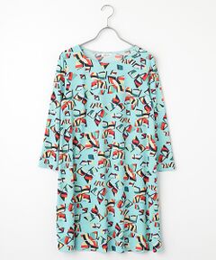 TABASA / タバサ チュニック | スムース×幾何フラワープリントチュニック