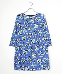 TABASA / タバサ チュニック | スムース×幾何フラワープリントチュニック