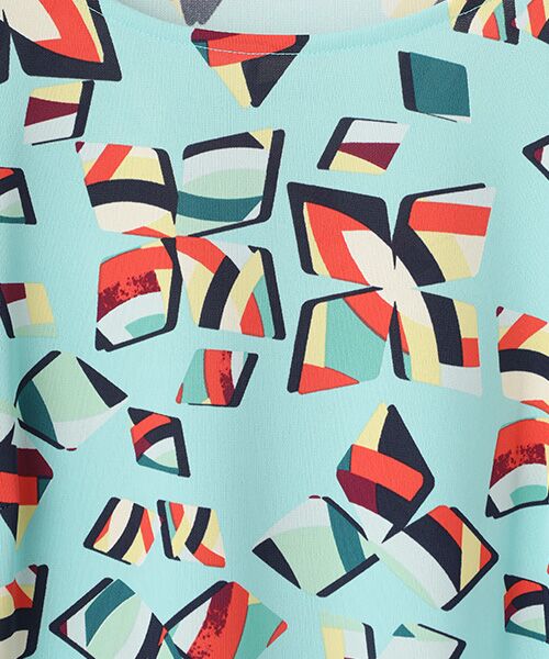 TABASA / タバサ チュニック | スムース×幾何フラワープリントチュニック | 詳細2