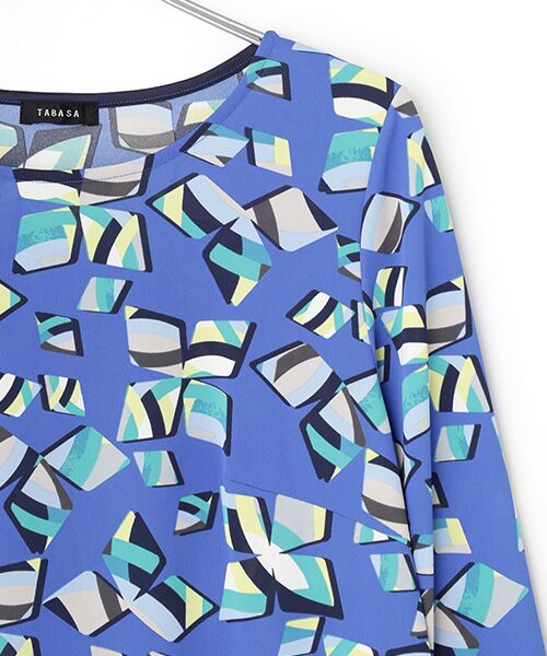 TABASA / タバサ チュニック | スムース×幾何フラワープリントチュニック | 詳細4