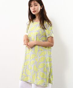 TABASA / タバサ チュニック | ボーダー×フラワーカットジャガードチュニック