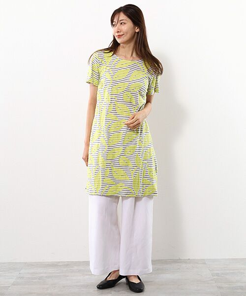 TABASA / タバサ チュニック | ボーダー×フラワーカットジャガードチュニック | 詳細5