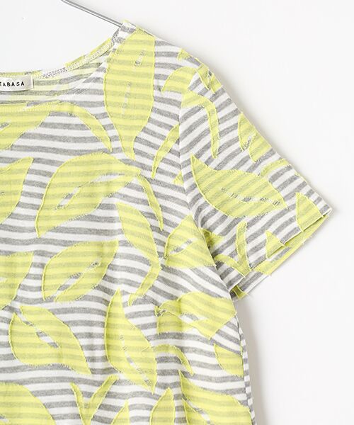 TABASA / タバサ チュニック | ボーダー×フラワーカットジャガードチュニック | 詳細2