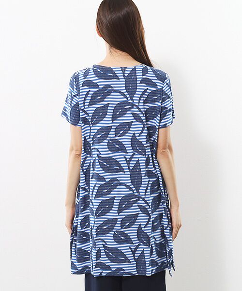 TABASA / タバサ チュニック | ボーダー×フラワーカットジャガードチュニック | 詳細9