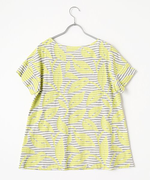 TABASA / タバサ シャツ・ブラウス | ボーダー×フラワーカットジャガードブラウス | 詳細1