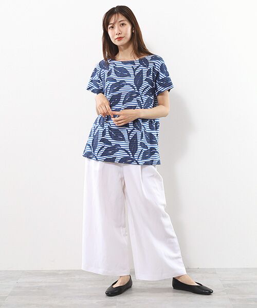 TABASA / タバサ シャツ・ブラウス | ボーダー×フラワーカットジャガードブラウス | 詳細7