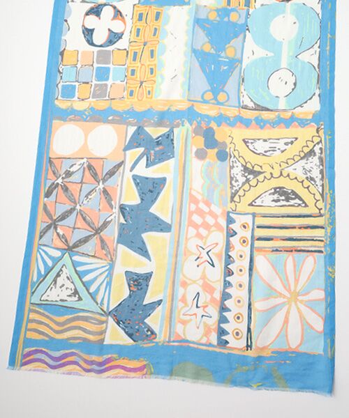 TABASA / タバサ マフラー・ショール・スヌード・ストール | ☆手描き風モザイク柄ストール | 詳細3