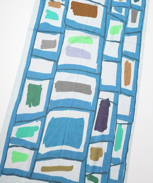 TABASA / タバサ マフラー・ショール・スヌード・ストール | ☆手描き風ペイント柄ストール | 詳細3