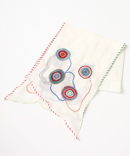 ☆カラフルサークル刺繍ストール （マフラー・ショール