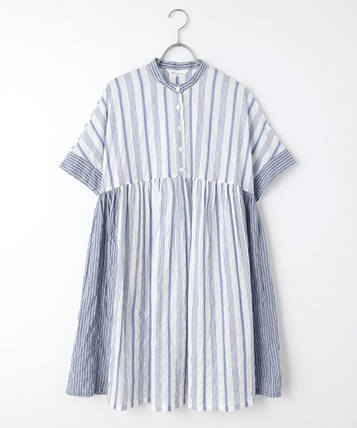 TABASA / タバサ チュニック | コットンシャーリングストライプチュニック（コン系）