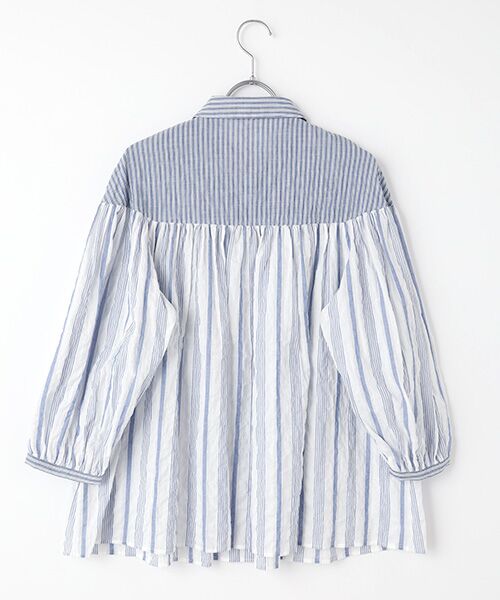 TABASA / タバサ シャツ・ブラウス | コットンシャーリングストライプブラウス | 詳細2
