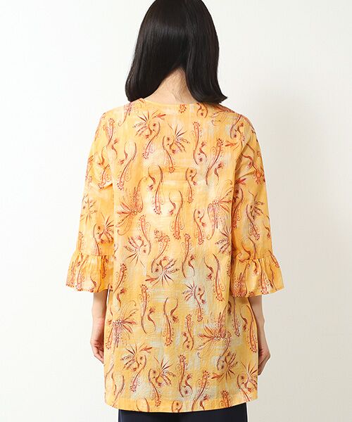 TABASA / タバサ チュニック | コットンローンワッシャーペイズリープリントチュニック | 詳細6