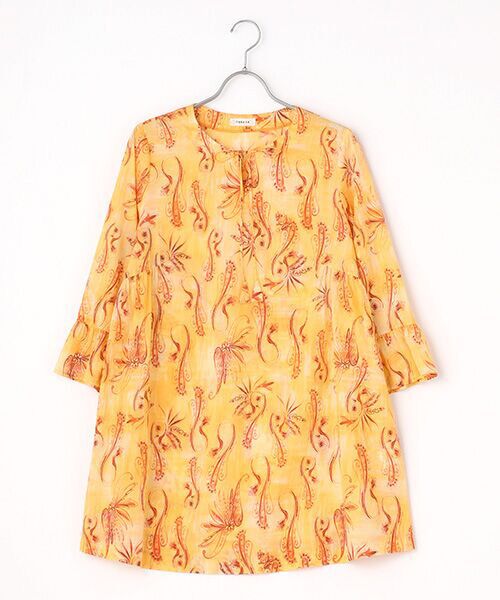 TABASA / タバサ チュニック | コットンローンワッシャーペイズリープリントチュニック | 詳細9