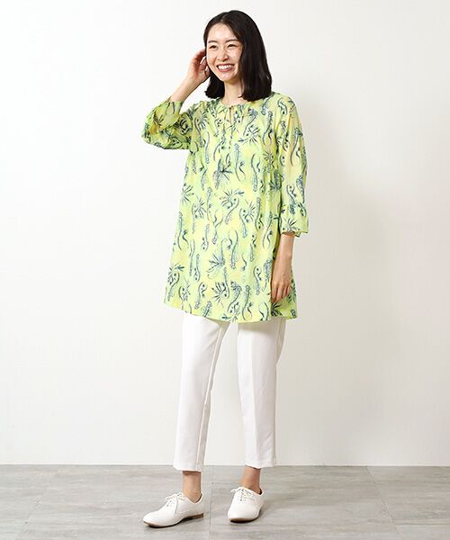 TABASA / タバサ チュニック | コットンローンワッシャーペイズリープリントチュニック | 詳細11