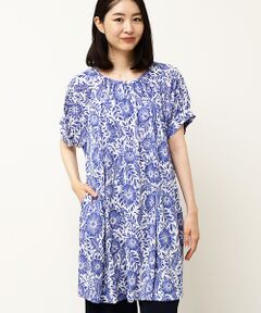 お値下げ❣️TABASAタバサ　タグ付き新品　チュニック　サイズ34 セール】 モザイクフラワープリントチュニック （チュニック