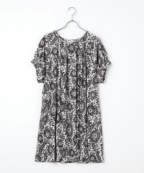 TABASA / タバサ チュニック | 版画風フラワープリントチュニック | 詳細3