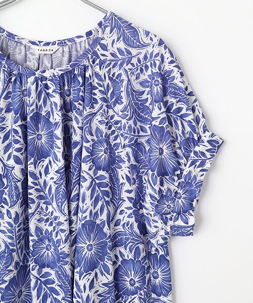 TABASA / タバサ チュニック | 版画風フラワープリントチュニック | 詳細5