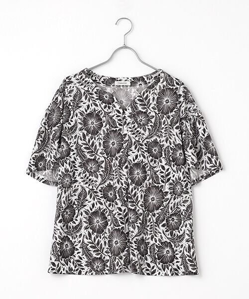 TABASA / タバサ シャツ・ブラウス | 版画風フラワープリントブラウス | 詳細3