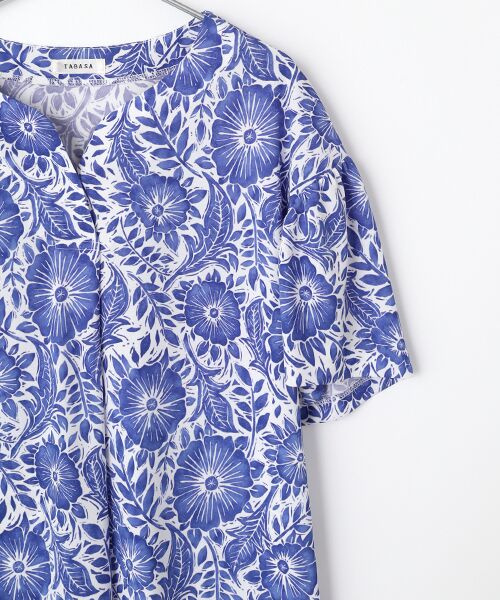 TABASA / タバサ シャツ・ブラウス | 版画風フラワープリントブラウス | 詳細5