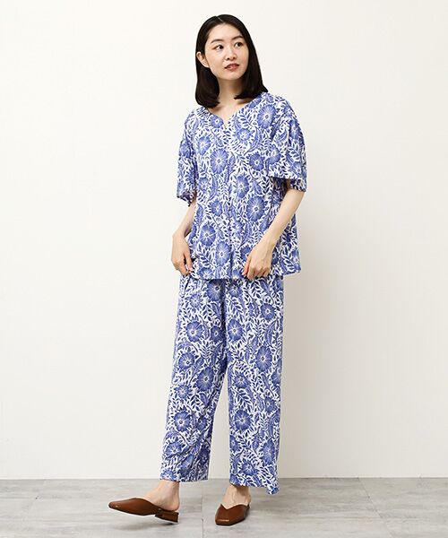 TABASA / タバサ その他パンツ | 版画風フラワープリントパンツ | 詳細12