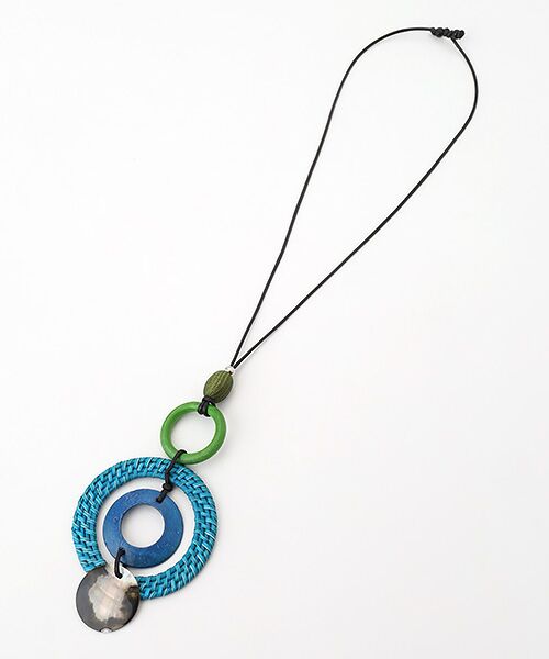 TABASA / タバサ ネックレス・ペンダント・チョーカー | ☆ラタンサークル×木の実ネックレス（ブルー系）
