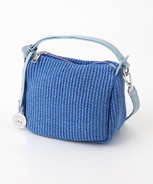 TABASA / タバサ ハンドバッグ | ☆カゴ編みミニバッグ（ブルー）
