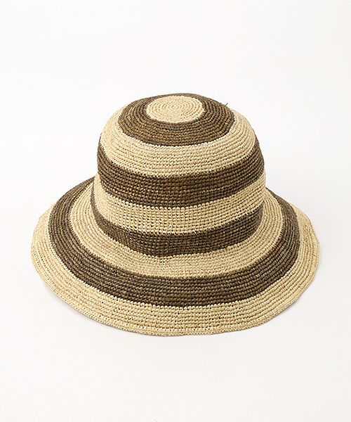 TABASA / タバサ ハット | ☆ラフィアボーダーハット（チャ）