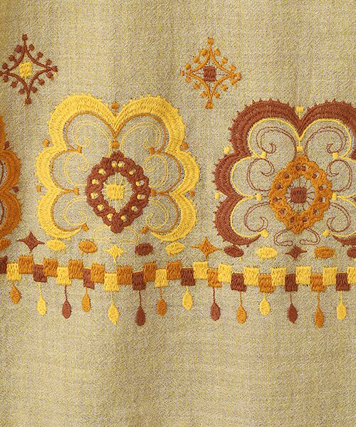 TABASA / タバサ ロング・マキシ丈ワンピース | ウールガーゼ×レトロフラワー刺繍ワンピース | 詳細5