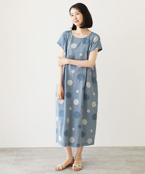 TABASA / タバサ ロング・マキシ丈ワンピース | コットン/リネン×ドットジャガードワンピース | 詳細10