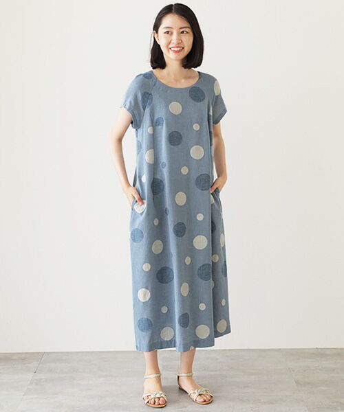 TABASA / タバサ ロング・マキシ丈ワンピース | コットン/リネン×ドットジャガードワンピース | 詳細11