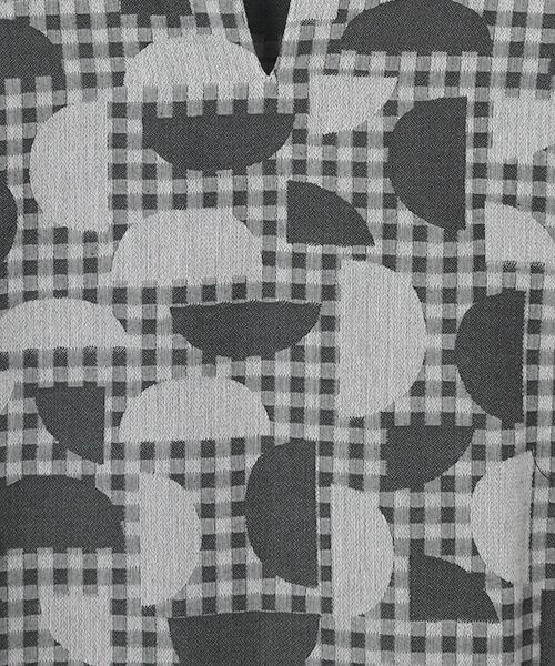 TABASA / タバサ ロング・マキシ丈ワンピース | ギンガム×幾何ジャガードワンピース | 詳細1