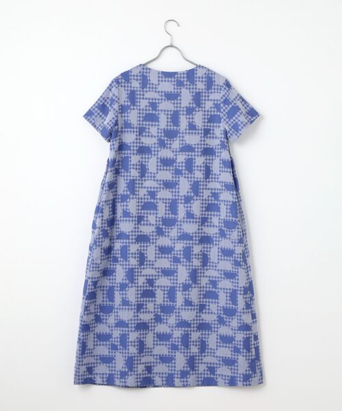 TABASA / タバサ ロング・マキシ丈ワンピース | ギンガム×幾何ジャガードワンピース | 詳細2