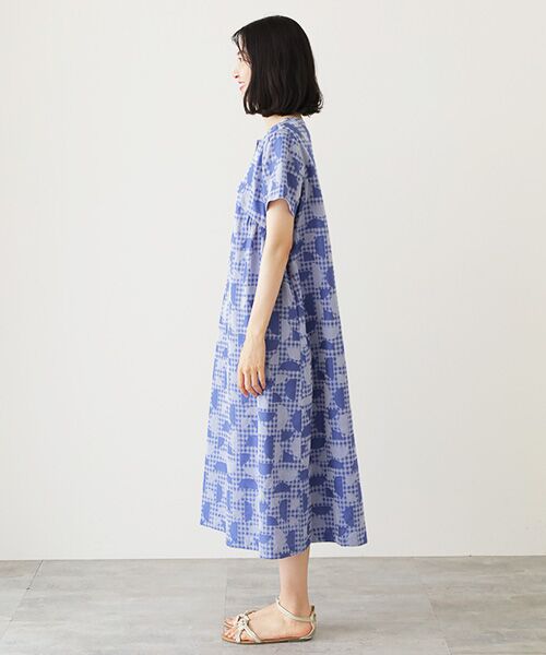 TABASA / タバサ ロング・マキシ丈ワンピース | ギンガム×幾何ジャガードワンピース | 詳細6