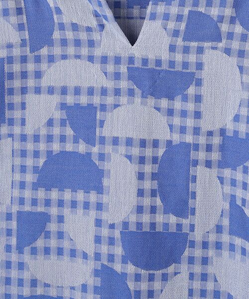 TABASA / タバサ ロング・マキシ丈ワンピース | ギンガム×幾何ジャガードワンピース | 詳細5