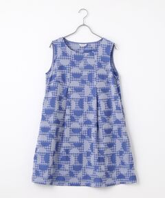 TABASA / タバサ チュニック | ギンガム×幾何ジャガードチュニック