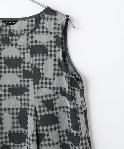 TABASA / タバサ チュニック | ギンガム×幾何ジャガードチュニック | 詳細2