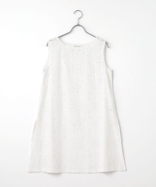 TABASA/タバサ コットンローン×カットワーク刺繍チュニック シロ F TABASA/タバサ コットンローン×カットワーク刺繍チュニック シロ F