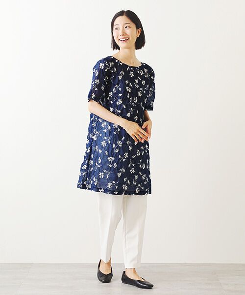 TABASA / タバサ チュニック | シャドーフラワー リップルプリント チュニック | 詳細11