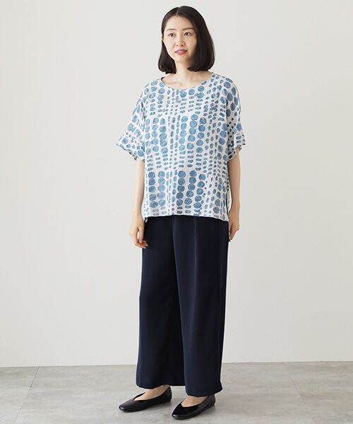 TABASA / タバサ シャツ・ブラウス | ランダムドットワックスプリントブラウス | 詳細9