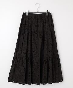 TABASA / タバサ ロング・マキシ丈スカート | コットンローン×カットワーク刺繍スカート