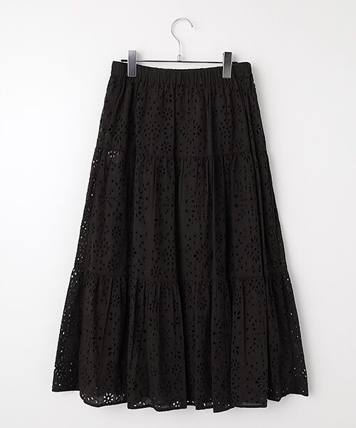 TABASA / タバサ ロング・マキシ丈スカート | コットンローン×カットワーク刺繍スカート | 詳細1