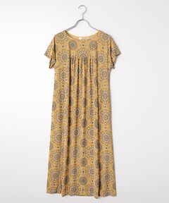 TABASA / タバサ ロング・マキシ丈ワンピース | サークル更紗フラワープリントワンピース