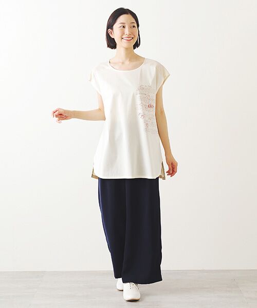 TABASA / タバサ Tシャツ | レタープリント フレンチスリーブ Tシャツ | 詳細4