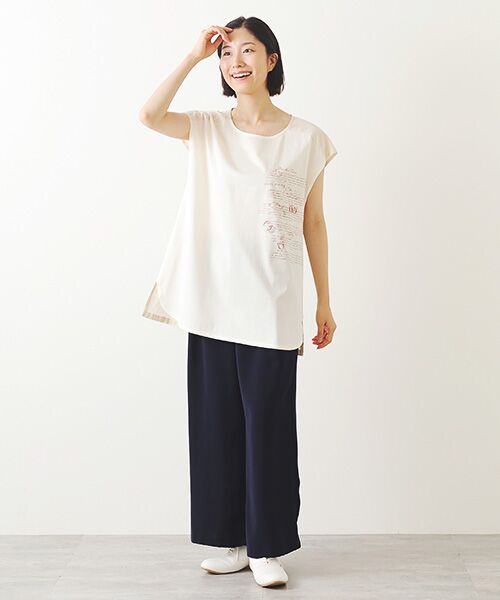 TABASA / タバサ Tシャツ | レタープリント フレンチスリーブ Tシャツ | 詳細5