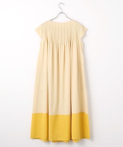 TABASA / タバサ ロング・マキシ丈ワンピース | バイカラーコットンローンワンピース | 詳細1
