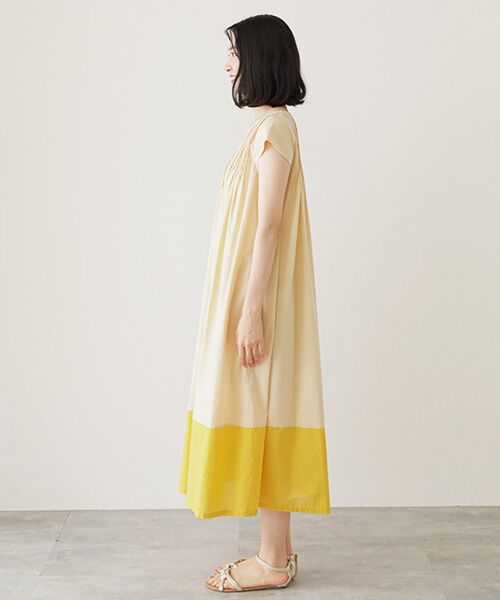 TABASA / タバサ ロング・マキシ丈ワンピース | バイカラーコットンローンワンピース | 詳細6