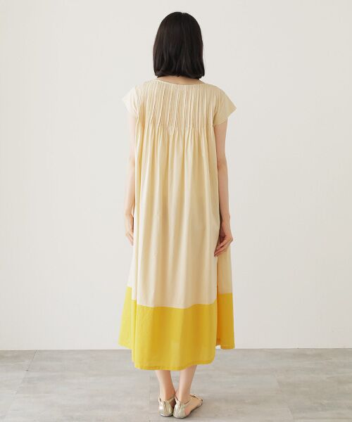 TABASA / タバサ ロング・マキシ丈ワンピース | バイカラーコットンローンワンピース | 詳細7