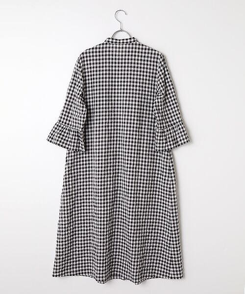TABASA / タバサ ロング・マキシ丈ワンピース | コットンシャーリングギンガムワンピース | 詳細1