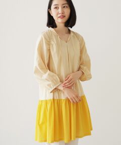 TABASA / タバサ チュニック | バイカラーコットンローンチュニック